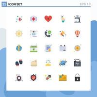 Set of 25 Modern UI Icons Symbols Signs for scanner recognition lock identity like Editable Vector Design Elements