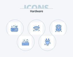 paquete de iconos azul de hardware 5 diseño de iconos. . vga. hardware. puerto. inalámbrico vector