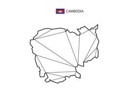 mosaico triángulos mapa estilo de camboya aislado sobre un fondo blanco. diseño abstracto para vectores. vector