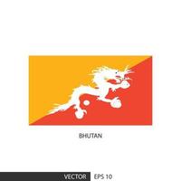 Bhutan square flag on white background and specify is vector eps10.