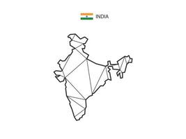 estilo de mapa de triángulos de mosaico de la india aislado en un fondo blanco. diseño abstracto para vectores. vector