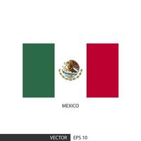 Mexico square flag on white background and specify is vector eps10.