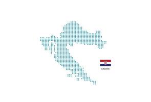 Croatia map design blue circle, white background with Croatia flag. vector