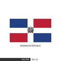 bandera cuadrada de república dominicana sobre fondo blanco y especificar es vector eps10.