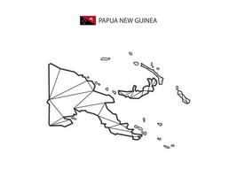 Mosaic triangles map style of Papua New Guinea isolated on a white background. Abstract design for vector. vector