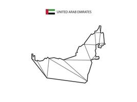 estilo de mapa de triángulos de mosaico de emiratos árabes unidos aislado en un fondo blanco. diseño abstracto para vectores. vector