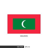 Maldives square flag on white background and specify is vector eps10.