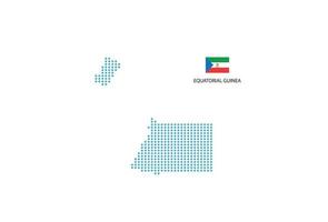 Equatorial Guinea map design blue circle, white background with Equatorial Guinea flag. vector