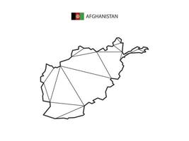 estilo de mapa de triángulos de mosaico de afganistán aislado en un fondo blanco. diseño abstracto para vectores. vector