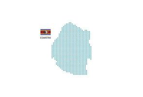 círculo azul de diseño de mapa de eswatini, fondo blanco con bandera de eswatini. vector