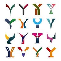 Letter Y business vector icons and symbols