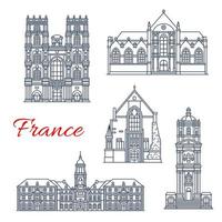France Rennes vector architecture landmarks icons