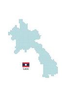 Laos map design blue circle, white background with Laos flag. vector