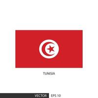 Tunisia square flag on white background and specify is vector eps10.