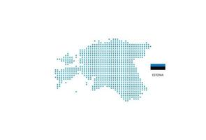 estonia mapa diseño círculo azul, fondo blanco con bandera de estonia. vector