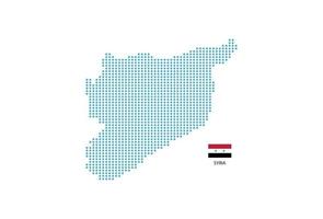 Syria map design blue circle, white background with Syria flag. vector