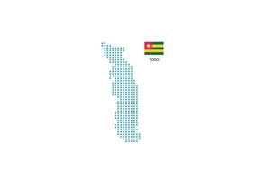 togo mapa diseño círculo azul, fondo blanco con bandera de togo. vector