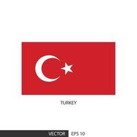 Turkey square flag on white background and specify is vector eps10.