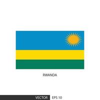 Rwanda square flag on white background and specify is vector eps10.