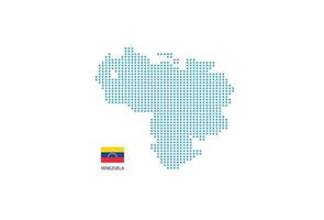 diseño de mapa de venezuela círculo azul, fondo blanco con bandera de venezuela. vector