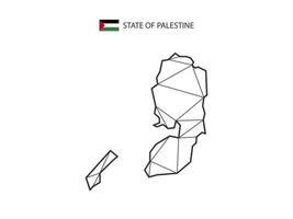 mosaico triángulos mapa estilo del estado de palestina aislado sobre un fondo blanco. diseño abstracto para vectores. vector