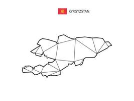 Mosaic triangles map style of Kyrgyzstan isolated on a white background. Abstract design for vector. vector