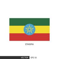 Ethiopia square flag on white background and specify is vector eps10.