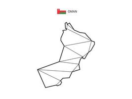 Mosaic triangles map style of Oman isolated on a white background. Abstract design for vector. vector