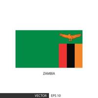 Zambia square flag on white background and specify is vector eps10.