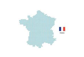 francia mapa diseño círculo azul, fondo blanco con bandera de francia. vector