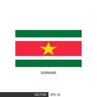 Suriname square flag on white background and specify is vector eps10.