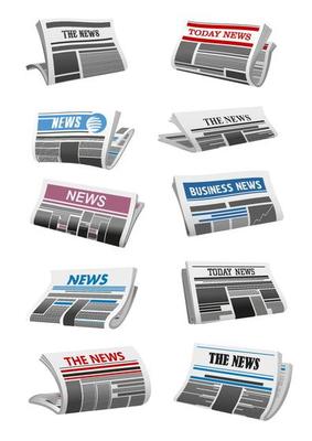 Newspaper 3d icon of folded news paper sheet