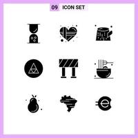 9 Solid Glyph concept for Websites Mobile and Apps road symbols pollution symbolism rune Editable Vector Design Elements