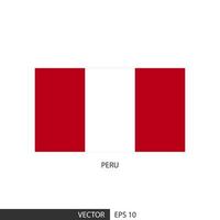 Peru square flag on white background and specify is vector eps10.