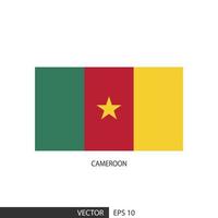 Cameroon square flag on white background and specify is vector eps10.