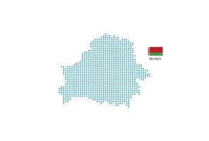 Belarus map design blue circle, white background with Belarus flag. vector