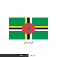 Dominica square flag on white background and specify is vector eps10.