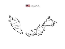 mosaico triángulos mapa estilo de malasia aislado sobre un fondo blanco. diseño abstracto para vectores. vector