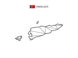 Mosaic triangles map style of Timor Leste isolated on a white background. Abstract design for vector. vector