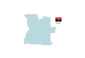 Angola map design blue circle, white background with Saudi Arabia flag. vector