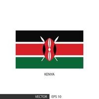 Kenya square flag on white background and specify is vector eps10.