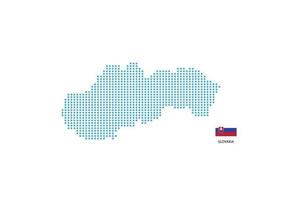 círculo azul de diseño de mapa de eslovaquia, fondo blanco con bandera de eslovaquia. vector