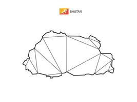 Mosaic triangles map style of Bhutan isolated on a white background. Abstract design for vector. vector