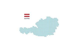 Austria map design blue circle, white background with Austria flag. vector