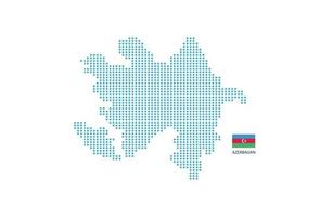 círculo azul de diseño de mapa de azerbaiyán, fondo blanco con bandera de azerbaiyán. vector