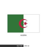 Algeria square flag on white background and specify is vector eps10.