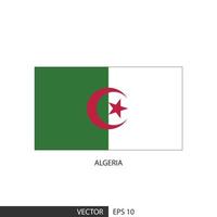 Algeria square flag on white background and specify is vector eps10.