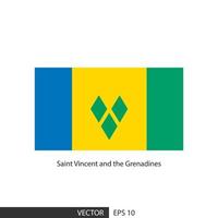 Saint Vincent and the Grenadines square flag on white background and specify is vector eps10.