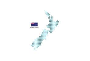 círculo azul de diseño de mapa de nueva zelanda, fondo blanco con bandera de nueva zelanda. vector