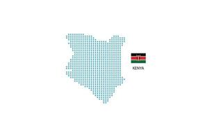 Kenya map design blue circle, white background with Kenya flag. vector